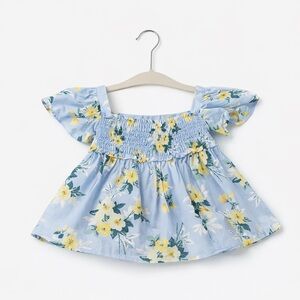 Janie and Jack Blue Floral Kids Blouse